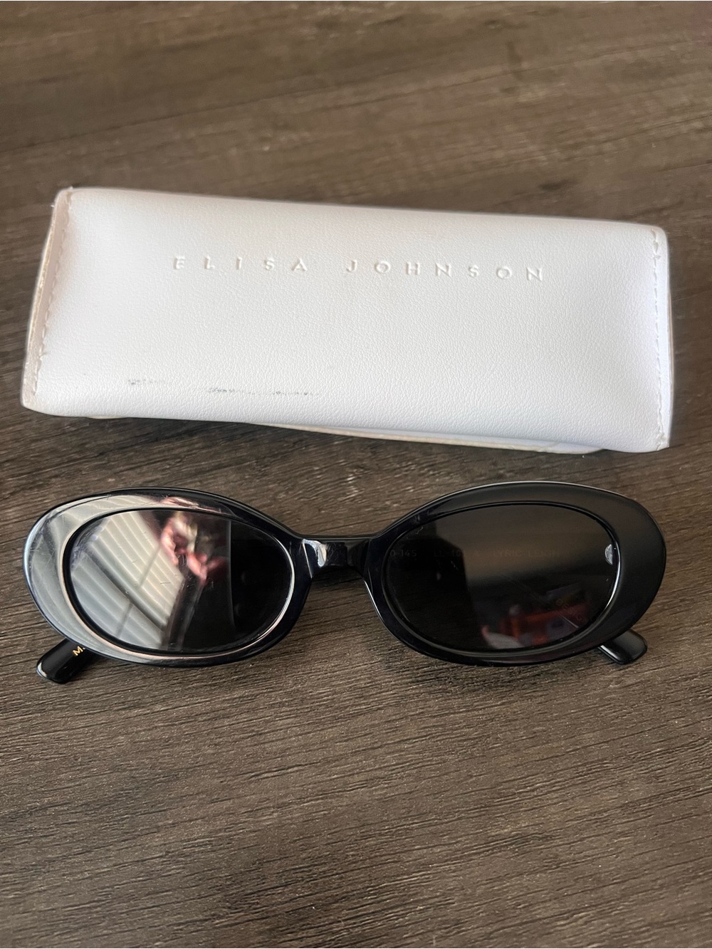 Elisa Johnson Black Oval Women's Sunglasses